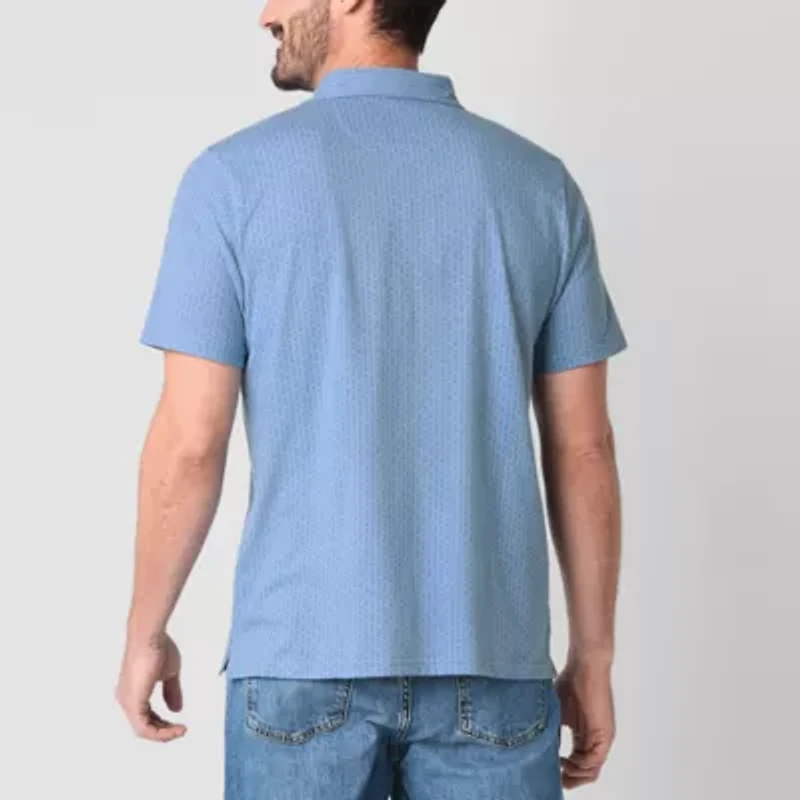 St. John's Bay Sueded Jersey Mens Classic Fit Short Sleeve Polo Shirt