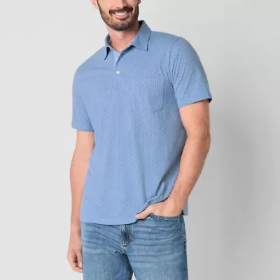 St. John's Bay Sueded Jersey Mens Classic Fit Short Sleeve Polo Shirt