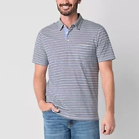 St. John's Bay Striped Sueded Jersey Mens Classic Fit Short Sleeve Polo Shirt