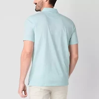 St. John's Bay Sueded Jersey Mens Slim Fit Short Sleeve Polo Shirt