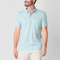 St. John's Bay Sueded Jersey Mens Slim Fit Short Sleeve Polo Shirt