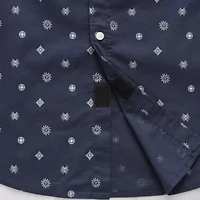 Arizona Mens Easy-on + Easy-off Short Sleeve Regular Fit Button-Down Shirt