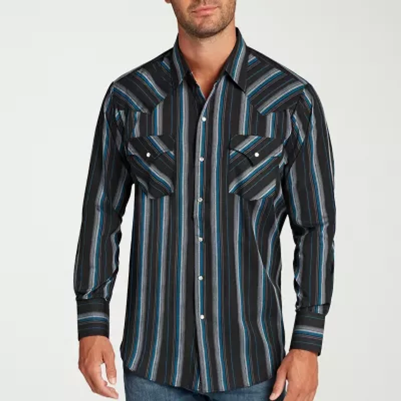Ely Cattleman Stripe Mens Long Sleeve Western Shirt