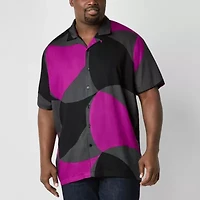 Shaquille O'Neal XLG Lightweight Mens Short Sleeve Classic Fit Big and Tall Button-Down Shirt