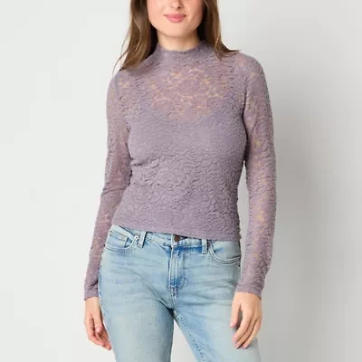 Arizona Lace Womens Long Sleeve Juniors T-Shirt