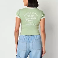 Arizona Womens Crew Neck Short Sleeve Juniors T-Shirt