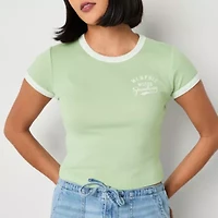 Arizona Womens Crew Neck Short Sleeve Juniors T-Shirt