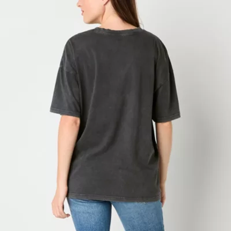 Arizona Oversized Womens Crew Neck Short Sleeve Juniors Graphic T-Shirt