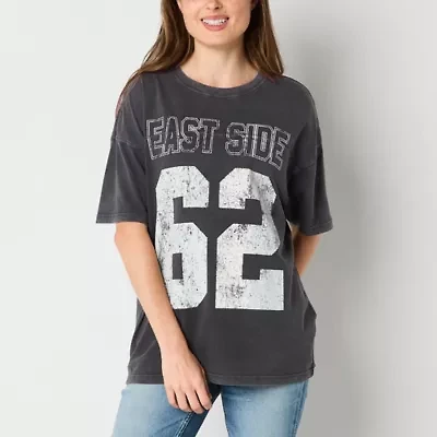 Arizona Oversized Womens Crew Neck Short Sleeve Juniors Graphic T-Shirt