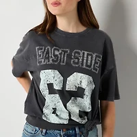 Arizona Oversized Womens Crew Neck Short Sleeve Juniors Graphic T-Shirt