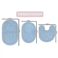 Home Weavers Inc Double Ruffle 3-pc. Quick Dry Bath Rug Set