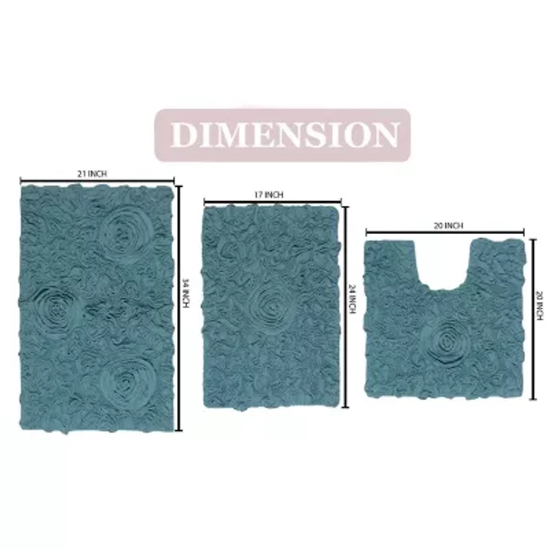 Home Weavers Inc Modesto 3-pc. Quick Dry Bath Rug Set