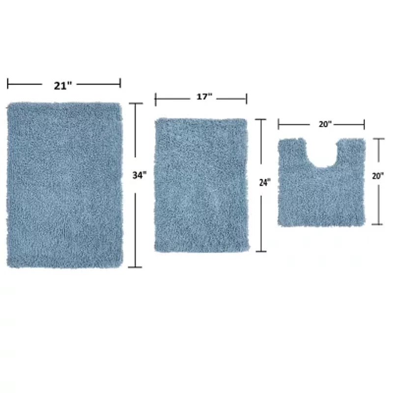 Home Weavers Inc Fantasia 3-pc. Quick Dry Bath Rug Set