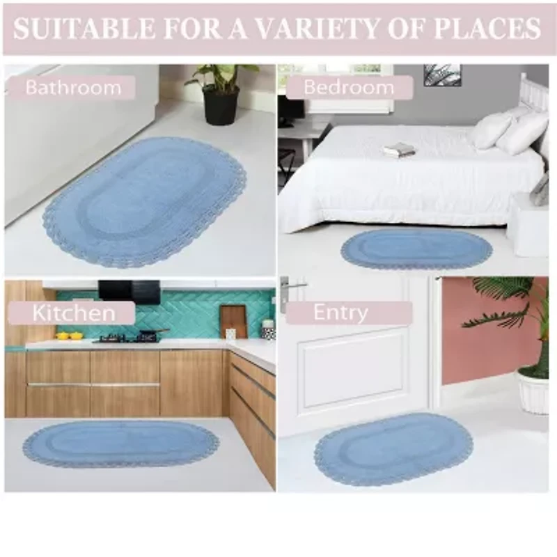 Home Weavers Inc Hampton Crochet Reversible 20X20 Inch Bath Rug