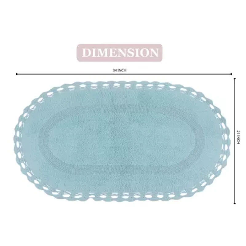 Home Weavers Inc Hampton Crochet Reversible 21X34 Inch Bath Rug