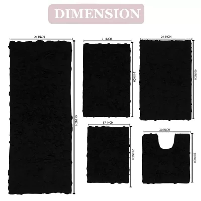 Home Weavers Inc Bellflower 5-pc. Quick Dry Bath Rug Set