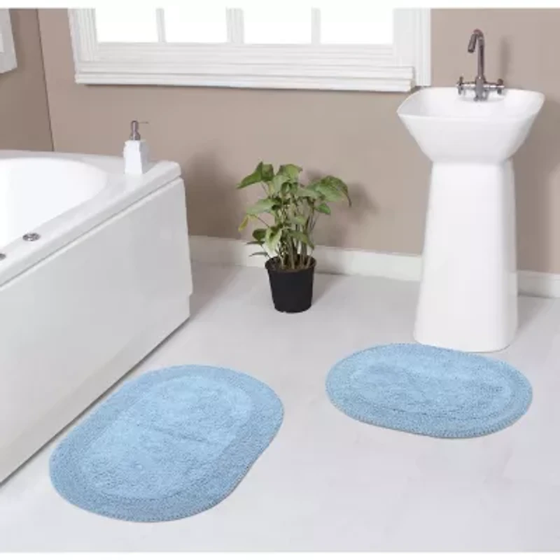 Home Weavers Inc Double Ruffle 2-pc. Quick Dry Bath Rug Set