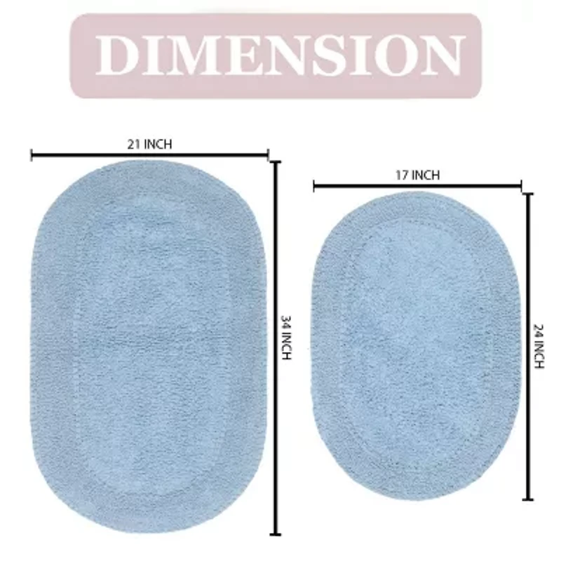 Home Weavers Inc Double Ruffle 2-pc. Quick Dry Bath Rug Set