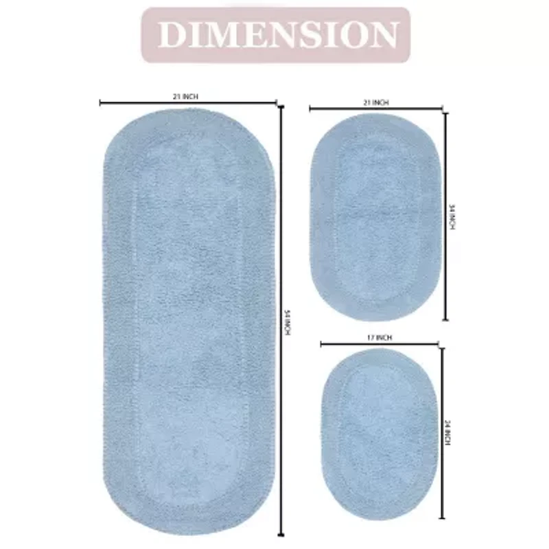 Home Weavers Inc Double Ruffle 3-pc. Quick Dry Bath Rug Set