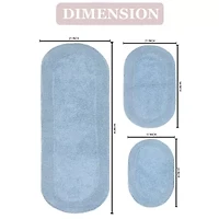 Home Weavers Inc Double Ruffle 3-pc. Quick Dry Bath Rug Set