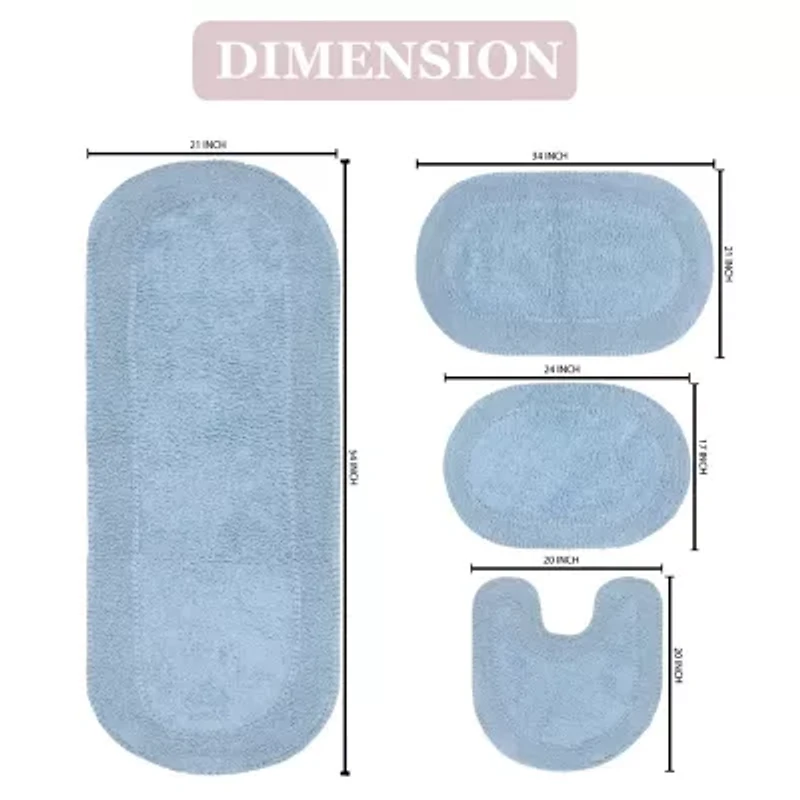 Home Weavers Inc Double Ruffle 4-pc. Quick Dry Bath Rug Set