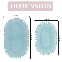 Home Weavers Inc Hampton Crochet Reversible Bath Rug