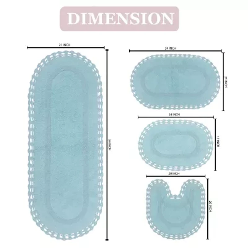 Home Weavers Inc Hampton Crochet Reversible Bath Rug