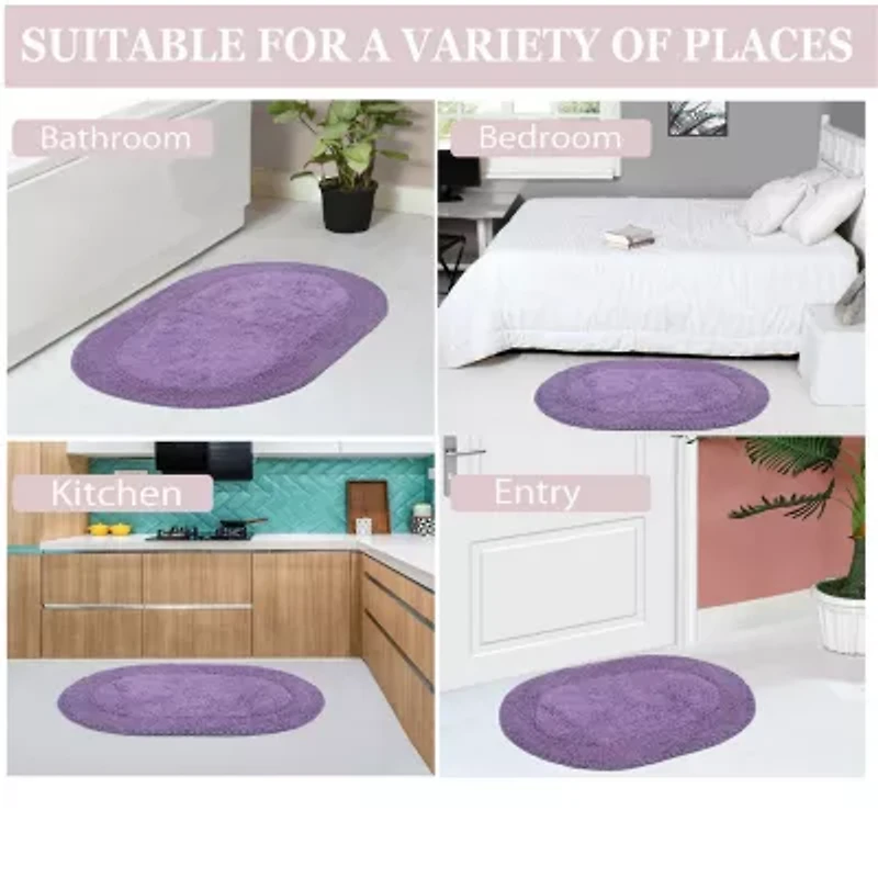 Home Weavers Inc Double Ruffle Quick Dry Bath Rug