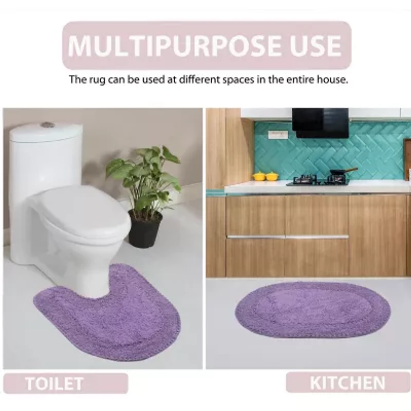 Home Weavers Inc Double Ruffle Quick Dry Bath Rug