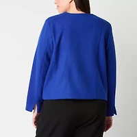 Liz Claiborne Womens Lightweight Plus Cropped Jacket