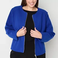 Liz Claiborne Womens Lightweight Plus Cropped Jacket