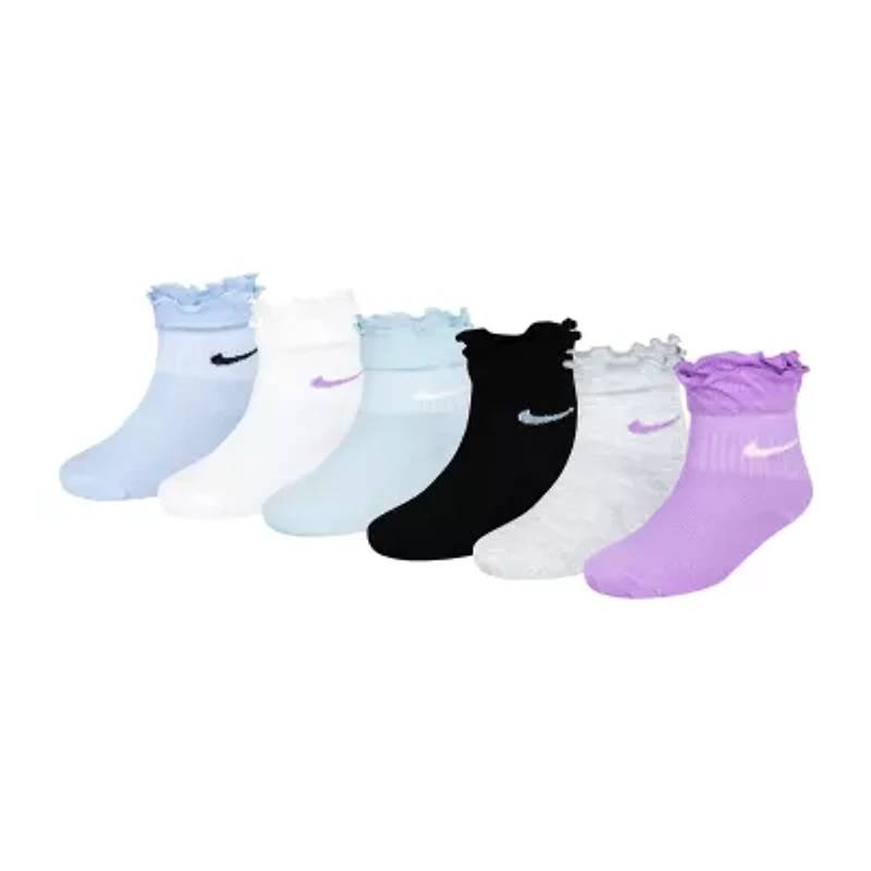 Nike Little Girls Multi-Pack Pair Quarter Ankle Socks