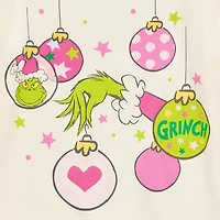 Little & Big Kid Girls Round Neck Long Sleeve Regular Fit Grinch Graphic T-Shirt