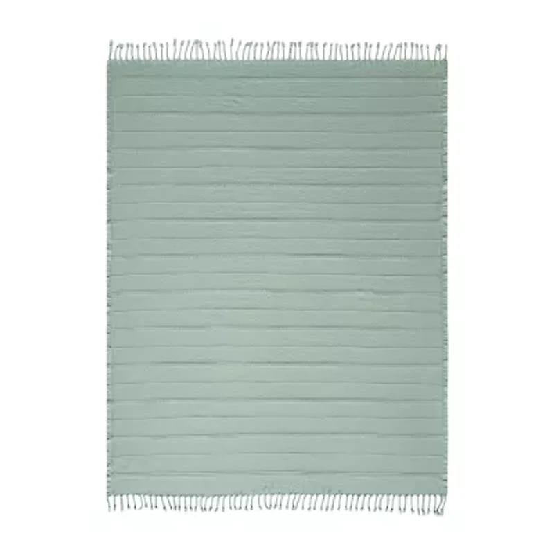 LR Home Silvia Stripe Washable Reversible Throw