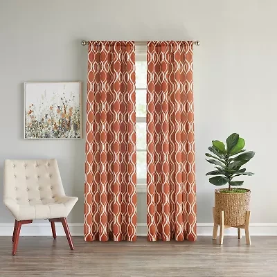 CHF Morocco Rod Pocket Light-Filtering Single Curtain Panel