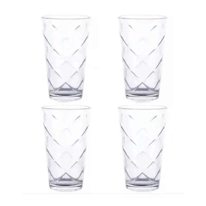 Gibson Home Lattice 4-pc. Glass Tumbler Set