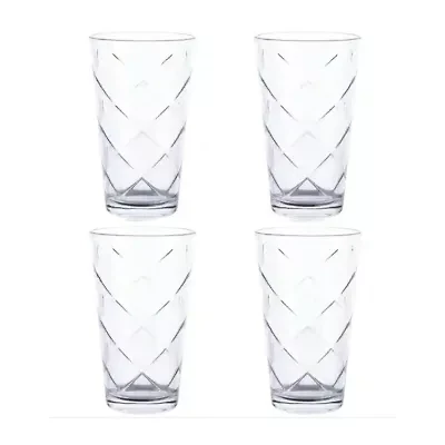 Gibson Home Lattice 4-pc. Glass Tumbler Set