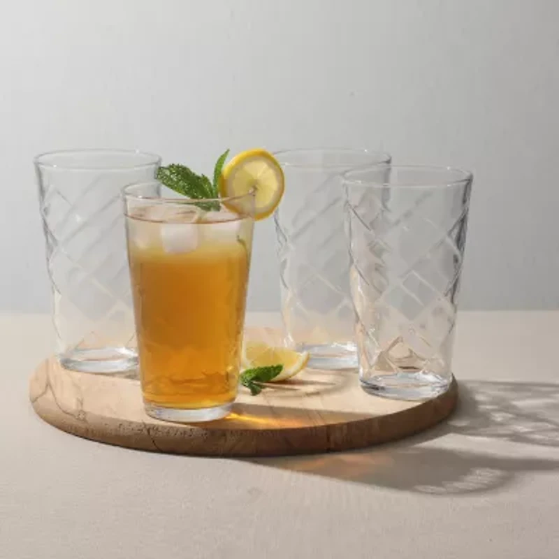 Gibson Home Lattice 4-pc. Glass Tumbler Set