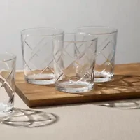 Gibson Home Lattice 4-pc. Double Old-Fashioned Glass Set