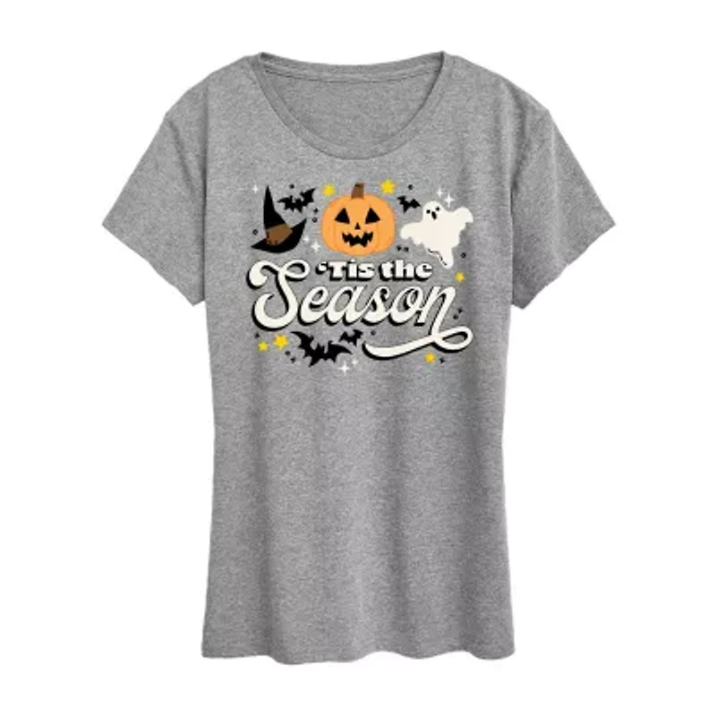 Womens Crew Neck Short Sleeve Regular Fit Graphic T-Shirt