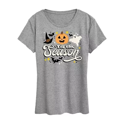 Womens Crew Neck Short Sleeve Regular Fit Graphic T-Shirt