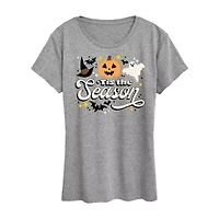 Womens Crew Neck Short Sleeve Regular Fit Graphic T-Shirt