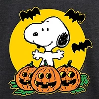 Snoopy Jackolantern Womens Round Neck Long Sleeve Regular Fit Graphic T-Shirt