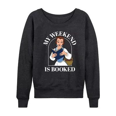 Womens Boat Neck Long Sleeve Regular Fit Belle Graphic T-Shirt