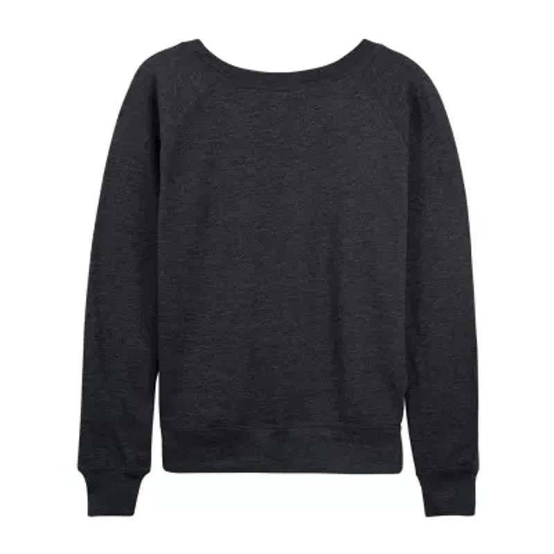 Cat Face Womens Round Neck Long Sleeve Regular Fit Graphic T-Shirt