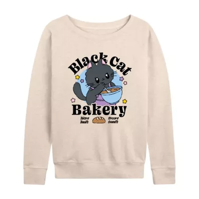 Womens Boat Neck Long Sleeve Regular Fit Graphic T-Shirt