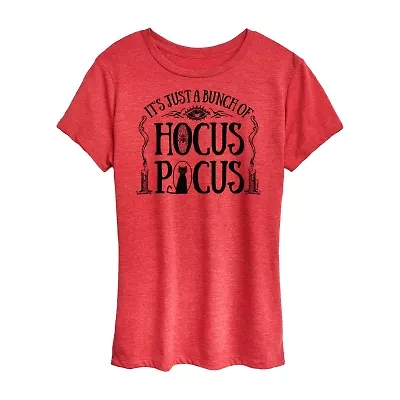 Womens Crew Neck Short Sleeve Regular Fit Hocus Pocus Graphic T-Shirt