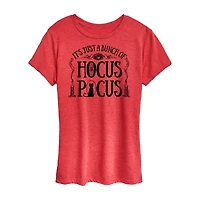 Womens Crew Neck Short Sleeve Regular Fit Hocus Pocus Graphic T-Shirt