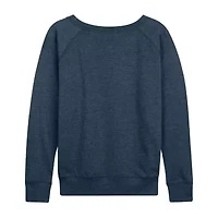 Womens Boat Neck Long Sleeve Regular Fit Graphic T-Shirt