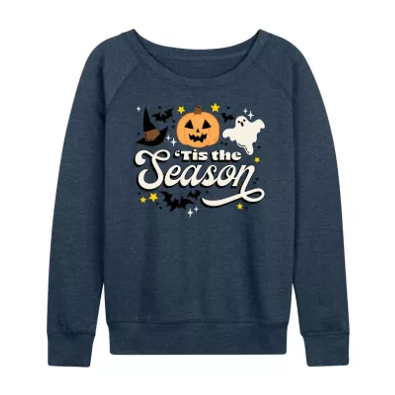 Womens Boat Neck Long Sleeve Regular Fit Graphic T-Shirt